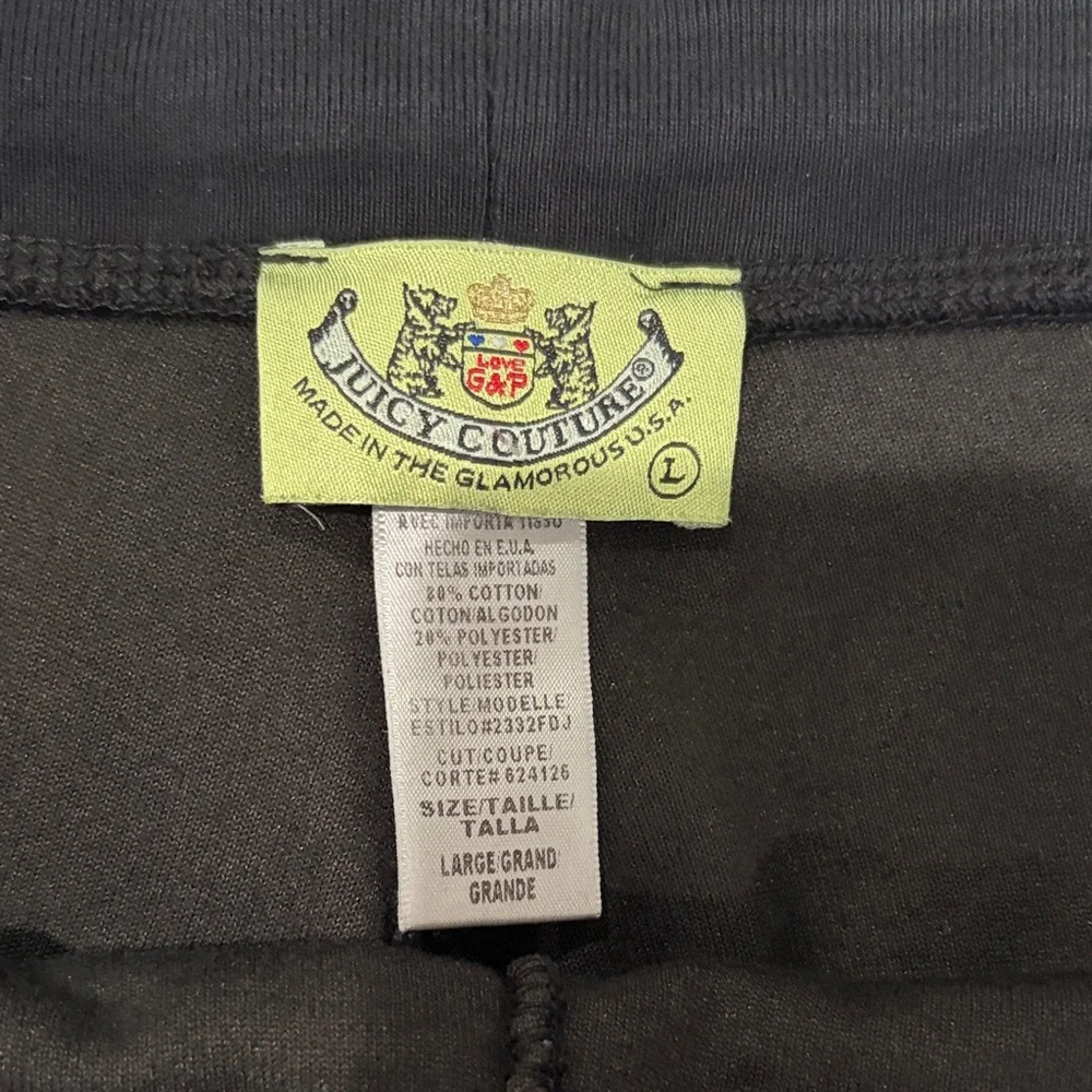 Vintage Juicy Couture Black Track Pants with Silver Embellishments - Picture 3 of 4